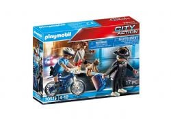 PLAYMOBIL -  POLICE BICYCLE WITH THIEF (17 PIECES) 70573